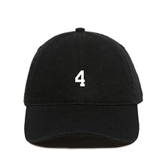 #4 Jersey Number Dad Baseball Cap Embroidered Cotton Adjustable Dad Hat