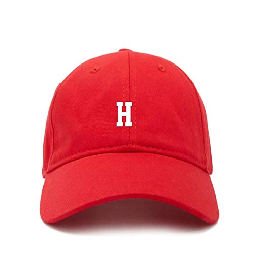 H Initial Letter Baseball Cap Embroidered Cotton Adjustable Dad Hat