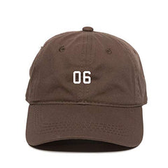 #06 Jersey Number Dad Baseball Cap Embroidered Cotton Adjustable Dad Hat