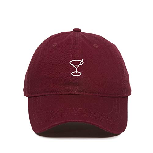 Martini Glass Baseball Cap Embroidered Cotton Adjustable Dad Hat