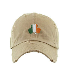 Irish Shamrock Vintage Baseball Cap Embroidered Cotton Adjustable Distressed Dad Hat