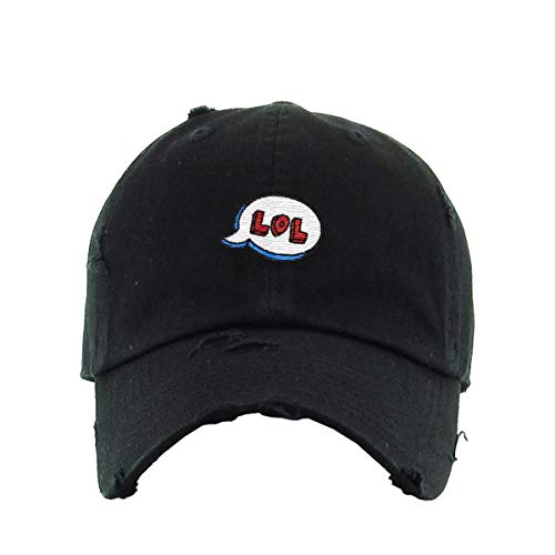 LOL Bubble Vintage Baseball Cap Embroidered Cotton Adjustable Distressed Dad Hat