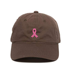 Pink Ribbon Baseball Cap Embroidered Cotton Adjustable Dad Hat