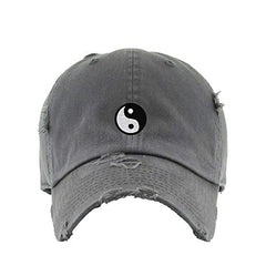 Yin Yang Vintage Baseball Cap Embroidered Cotton Adjustable Distressed Dad Hat