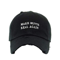 Make Butts Real Again Vintage Baseball Cap Embroidered Cotton Adjustable Distressed Dad Hat