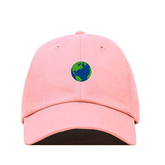 Earth Globe Baseball Cap Embroidered Cotton Adjustable Dad Hat