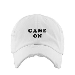Game On Vintage Baseball Cap Embroidered Cotton Adjustable Distressed Dad Hat