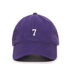 #7 Jersey Number Dad Baseball Cap Embroidered Cotton Adjustable Dad Hat