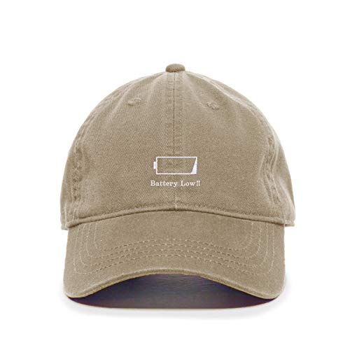 Battery Low Baseball Cap Embroidered Cotton Adjustable Dad Hat