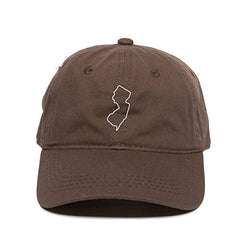 New Jersey Map Outline Dad Baseball Cap Embroidered Cotton Adjustable Dad Hat
