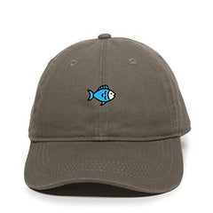 Blue Fish Baseball Cap Embroidered Cotton Adjustable Dad Hat