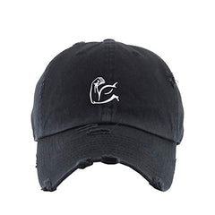 Biceps Flex Vintage Baseball Cap Embroidered Cotton Adjustable Distressed Dad Hat