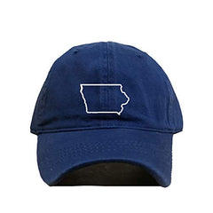 Iowa Map Outline Dad Baseball Cap Embroidered Cotton Adjustable Dad Hat