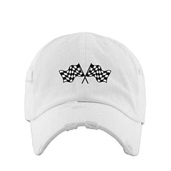 Race Flags Vintage Baseball Cap Embroidered Cotton Adjustable Distressed Dad Hat