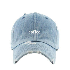 Coffee Vintage Baseball Cap Embroidered Cotton Adjustable Distressed Dad Hat