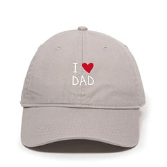 I Heart Dad Baseball Cap Embroidered Cotton Adjustable Dad Hat