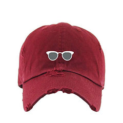 Clubmaster Glasses Vintage Baseball Cap Embroidered Cotton Adjustable Distressed Dad Hat