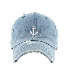 Anchor Vintage Baseball Cap Embroidered Cotton Adjustable Distressed Dad Hat