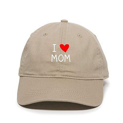 I Love Mom Baseball Cap Embroidered Cotton Adjustable Dad Hat