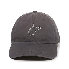 West Virginia Map Outline Dad Baseball Cap Embroidered Cotton Adjustable Dad Hat