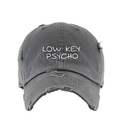 Low Key Psycho Vintage Baseball Cap Embroidered Cotton Adjustable Distressed Dad Hat