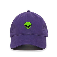 Green Alien Outer Space Baseball Cap Embroidered Cotton Adjustable Dad Hat