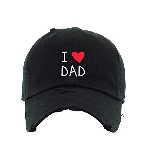 I Heart Dad Vintage Baseball Cap Embroidered Cotton Adjustable Distressed Dad Hat