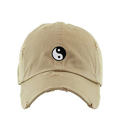 Yin Yang Vintage Baseball Cap Embroidered Cotton Adjustable Distressed Dad Hat