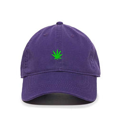 Marijuana Leaf Baseball Cap Embroidered Cotton Adjustable Dad Hat