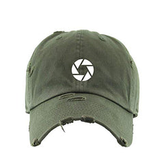 Camera Shutter Vintage Baseball Cap Embroidered Cotton Adjustable Distressed Dad Hat