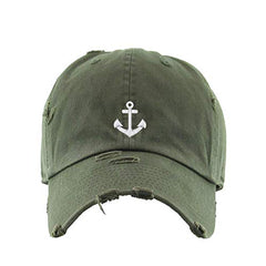 Anchor Vintage Baseball Cap Embroidered Cotton Adjustable Distressed Dad Hat