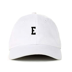 E Initial Letter Baseball Cap Embroidered Cotton Adjustable Dad Hat