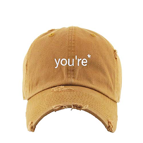 You're A Grammar Police Vintage Baseball Cap Embroidered Cotton Adjustable Distressed Dad Hat