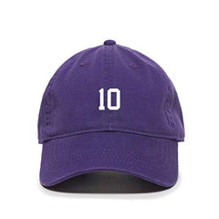 #10 Jersey Number Dad Baseball Cap Embroidered Cotton Adjustable Dad Hat