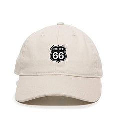 Route 66 Dad Baseball Cap Embroidered Cotton Adjustable Dad Hat