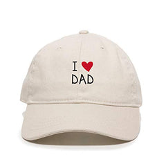 I Heart Dad Baseball Cap Embroidered Cotton Adjustable Dad Hat