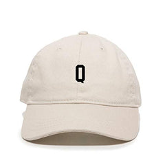 Q Initial Letter Baseball Cap Embroidered Cotton Adjustable Dad Hat