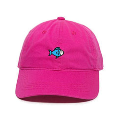 Blue Fish Baseball Cap Embroidered Cotton Adjustable Dad Hat