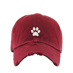 Paw Vintage Baseball Cap Embroidered Cotton Adjustable Distressed Dad Hat