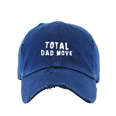 Total Dad Move Vintage Baseball Cap Embroidered Cotton Adjustable Distressed Dad Hat