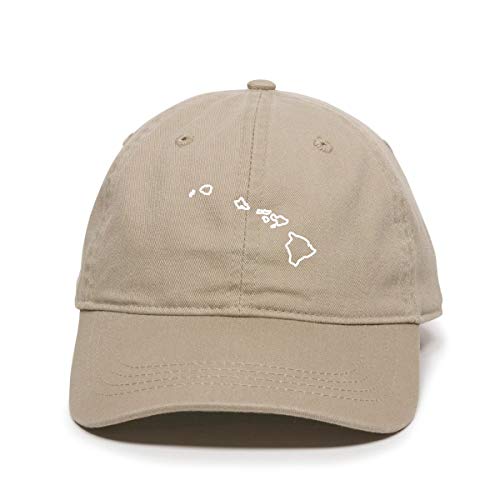 Hawaii Map Outline Dad Baseball Cap Embroidered Cotton Adjustable Dad Hat