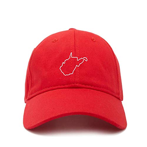 West Virginia Map Outline Dad Baseball Cap Embroidered Cotton Adjustable Dad Hat