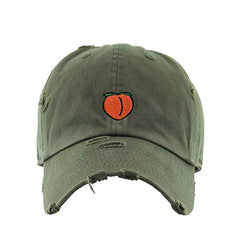 Peach Peachy Vintage Baseball Cap Embroidered Cotton Adjustable Distressed Dad Hat