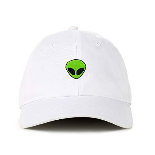 Green Alien Outer Space Baseball Cap Embroidered Cotton Adjustable Dad Hat