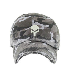 Punisher Skull Vintage Baseball Cap Embroidered Cotton Adjustable Distressed Dad Hat