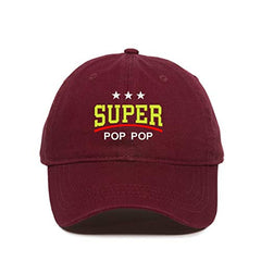 Super Pop Pop Dad Baseball Cap Embroidered Cotton Adjustable Dad Hat