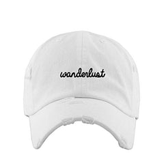 Wanderlust Vintage Baseball Cap Embroidered Cotton Adjustable Distressed Dad Hat