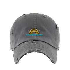 Sunset Vintage Baseball Cap Embroidered Cotton Adjustable Distressed Dad Hat