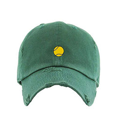 Tennis Ball Vintage Baseball Cap Embroidered Cotton Adjustable Distressed Dad Hat