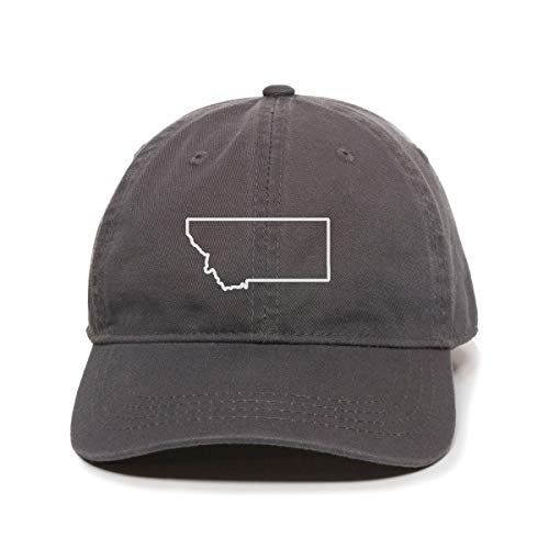 Montana Map Outline Dad Baseball Cap Embroidered Cotton Adjustable Dad Hat